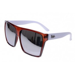RayBan Clubmaster RB2128 Sunglasses White Red Frame AGA