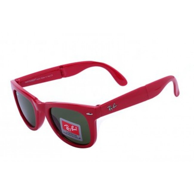 RayBan Wayfarer Folding Flash RB4105 Green Red Sunglasses