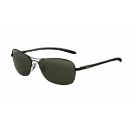 RayBan RB8302 Tech Sunglasses Black Frame Crystal Green