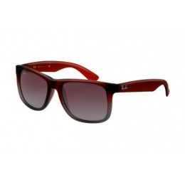 RayBan Justin RB4165 Sunglasses Rubber Red Grey Frame Grey Gradient Lens AJF