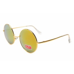 RayBan RB3088 Sunglasses Gold Frame Mirror Orange Lens