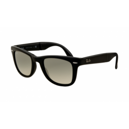 RayBan RB4105 Folding Wayfarer Sunglasses Black Frame Crystal Gray Gradient Lens
