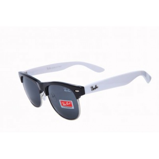 RayBan Clubmaster Classic YH81061 Black White Sunglasses