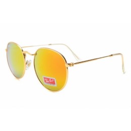 RayBan RB3089 Sunglasses Gold Frame Mirror Orange Lens