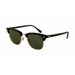 RayBan RB3016 Clubmaster Sunglasses Ebony Arista Frame Crystal Green Lens