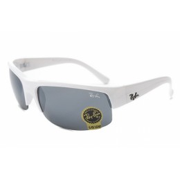 RayBan RB2605 Sunglasses White Frame Grey Lens