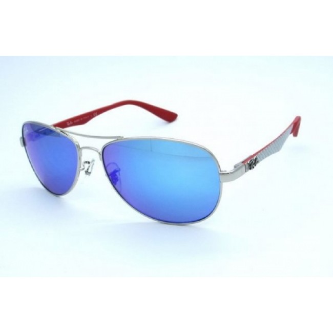 RayBan RB8361 Sunglasses Silver Frame Blue Lens