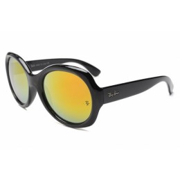 RayBan RB4191 Sunglasses Shiny Black Mirror Orange Lens