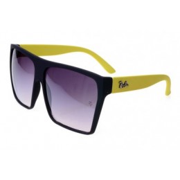 RayBan Clubmaster RB2128 Sunglasses Yellow Black Frame AGB