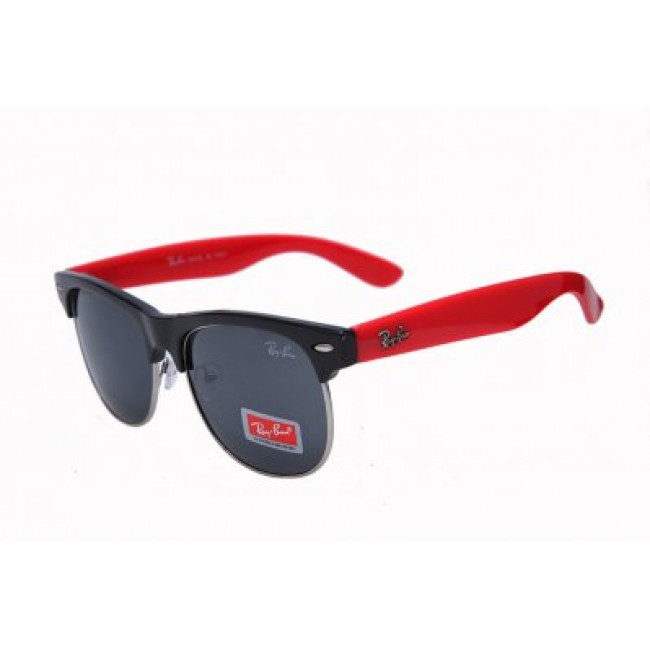 RayBan Clubmaster Classic YH81061 Black Red Sunglasses