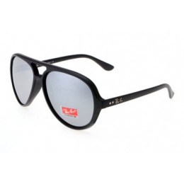 RayBan Cats 5000 Classic RB4125 Silver Mirror Black Sunglasses