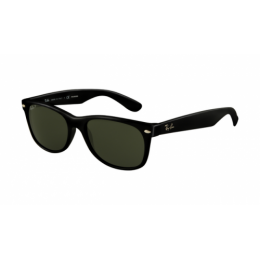 RayBan RB2132 Wayfarer Sunglasses Black Frame Crystal Green Polarized Lens