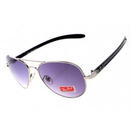 RayBan Aviator Carbon Fibre RB8307 Purple Silver Sunglasses