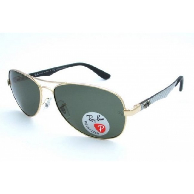RayBan RB8361 Sunglasses Gold Frame Green Lens