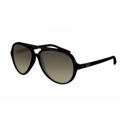RayBan RB4125 Cats Sunglasses Shiny Black Frame Gray Gradient Lens