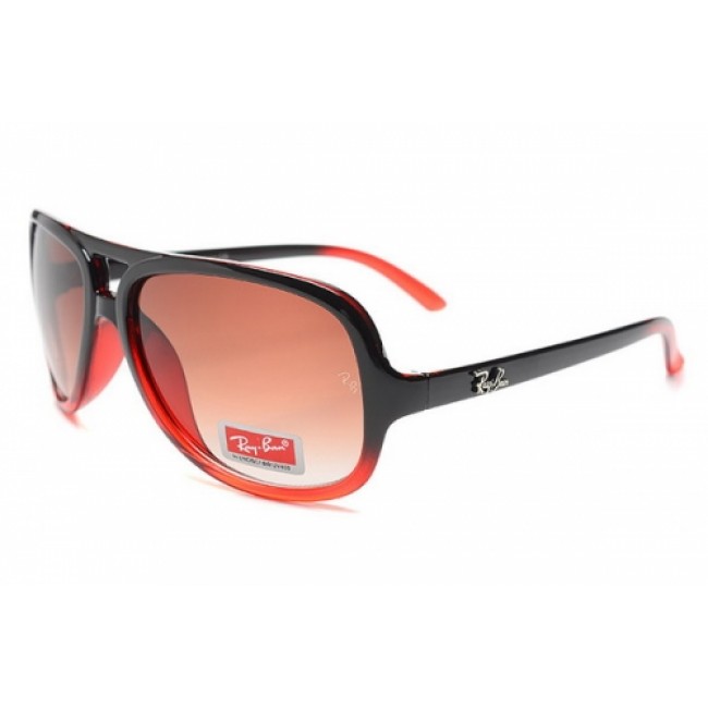 RayBan RB4162 Sunglasses Black Red Frame Brown Lens