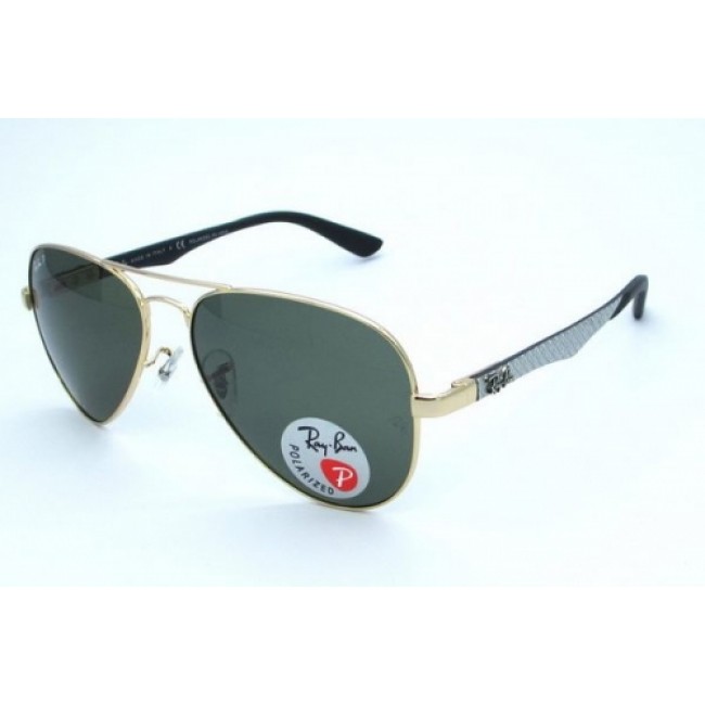 RayBan RB8395 Aviator Sunglasses Gold Frame Green Lens