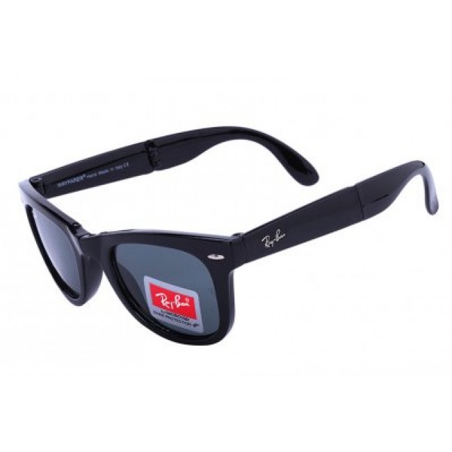 RayBan Wayfarer Folding Flash RB4105 Dark Blue Black Sunglasses