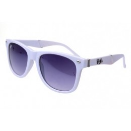 RayBan Wayfarer RB627 Sunglasses White Frame Purple Lens AQT