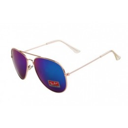 RayBan Aviator RB3025 Gold Blue Mirror Sunglasses