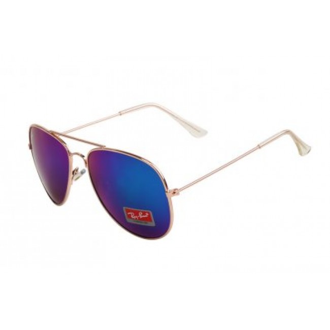 RayBan Aviator RB3025 Gold Blue Mirror Sunglasses