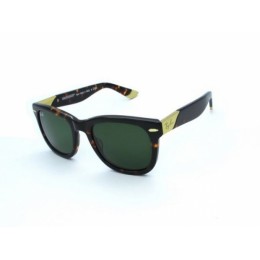RayBan RB2157K Wayfarer Sunglasses Tortoise Brown Frame Green Lens