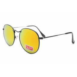 RayBan RB3089 Sunglasses Black Frame Mirror Yellow Lens