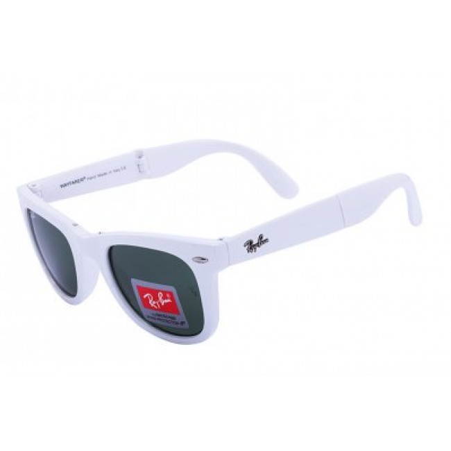 RayBan Wayfarer Folding Flash RB4105 Green White Sunglasses