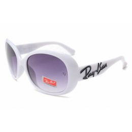 RayBan RB7097 Sunglasses White Frame Purple Lens