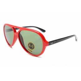 RayBan RB4125 Cats 5000 Sunglasses Red Black Frame Green Lens