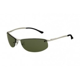 RayBan Top Bar RB3179 Sunglasses Silver Frame Green Polarized Lens