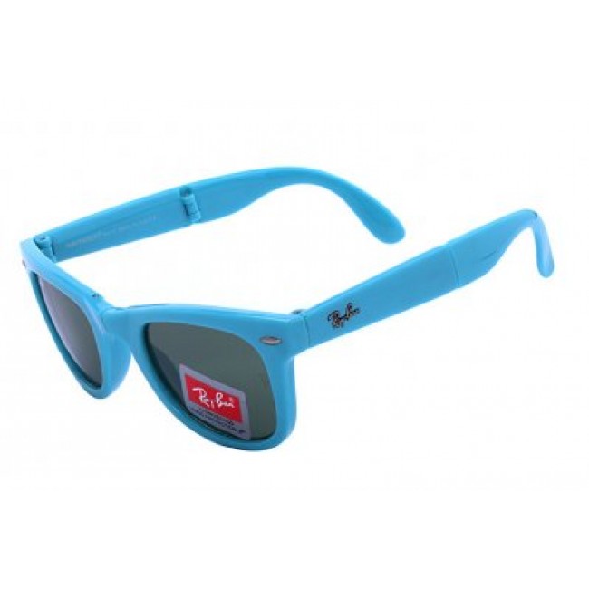 RayBan Wayfarer Folding Flash RB4105 Green Blue Sunglasses